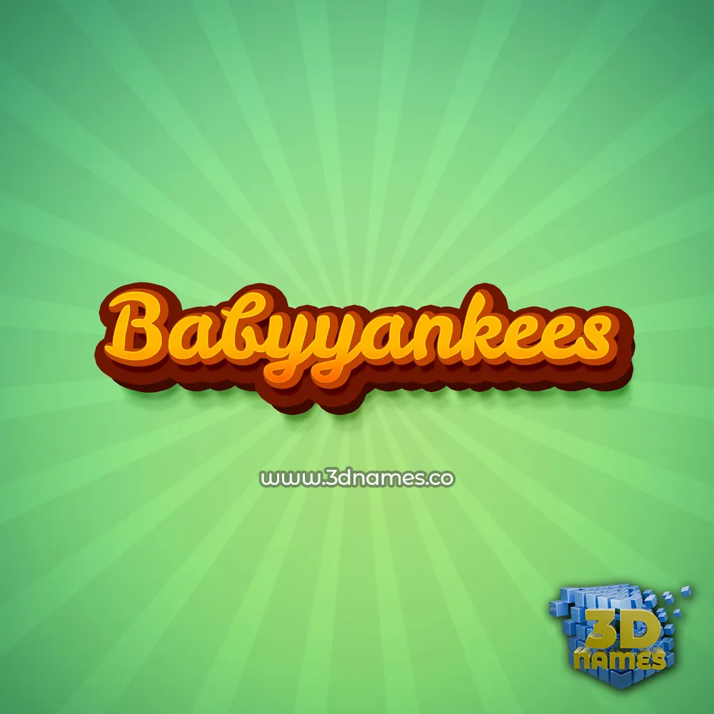 babyyankees in Green Rays style - 3D name wallpaper