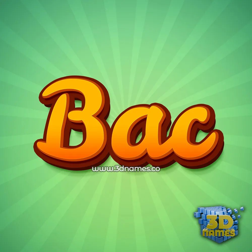 bac in Green Rays style - 3D name wallpaper
