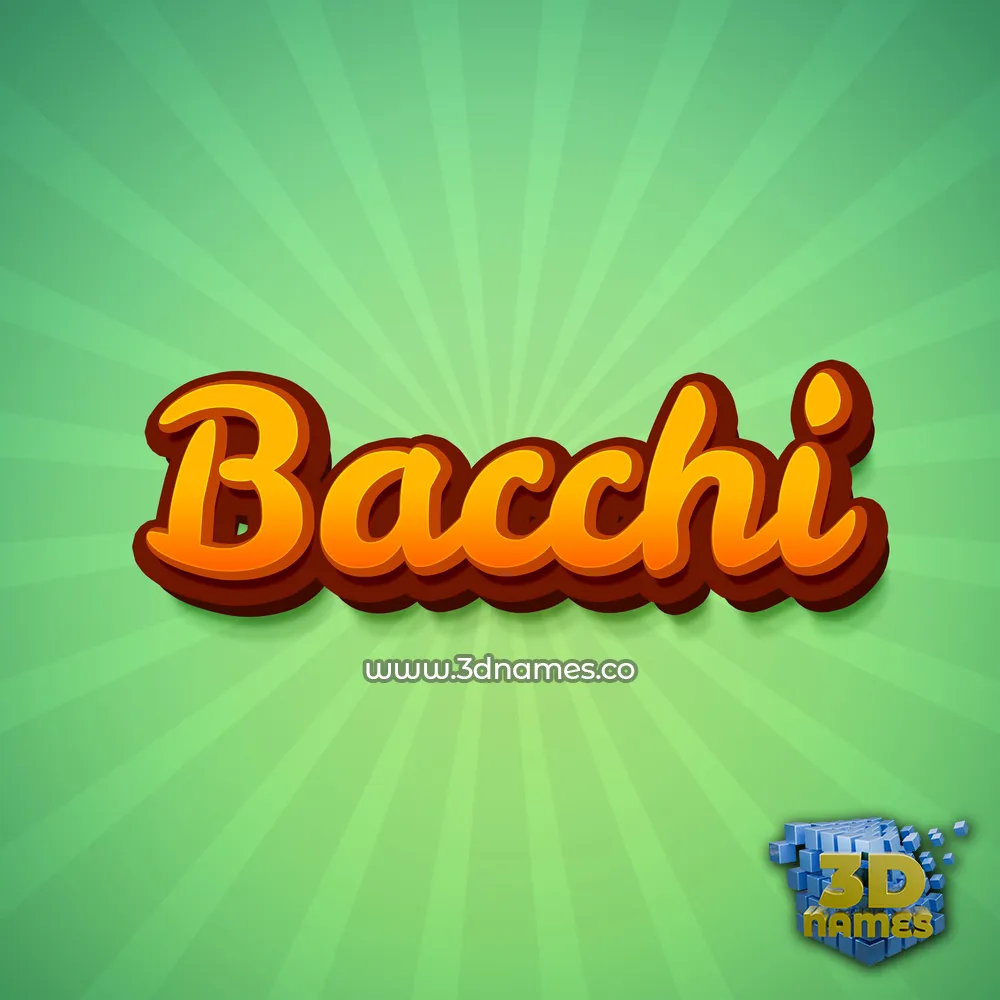 bacchi in Green Rays style - 3D name wallpaper