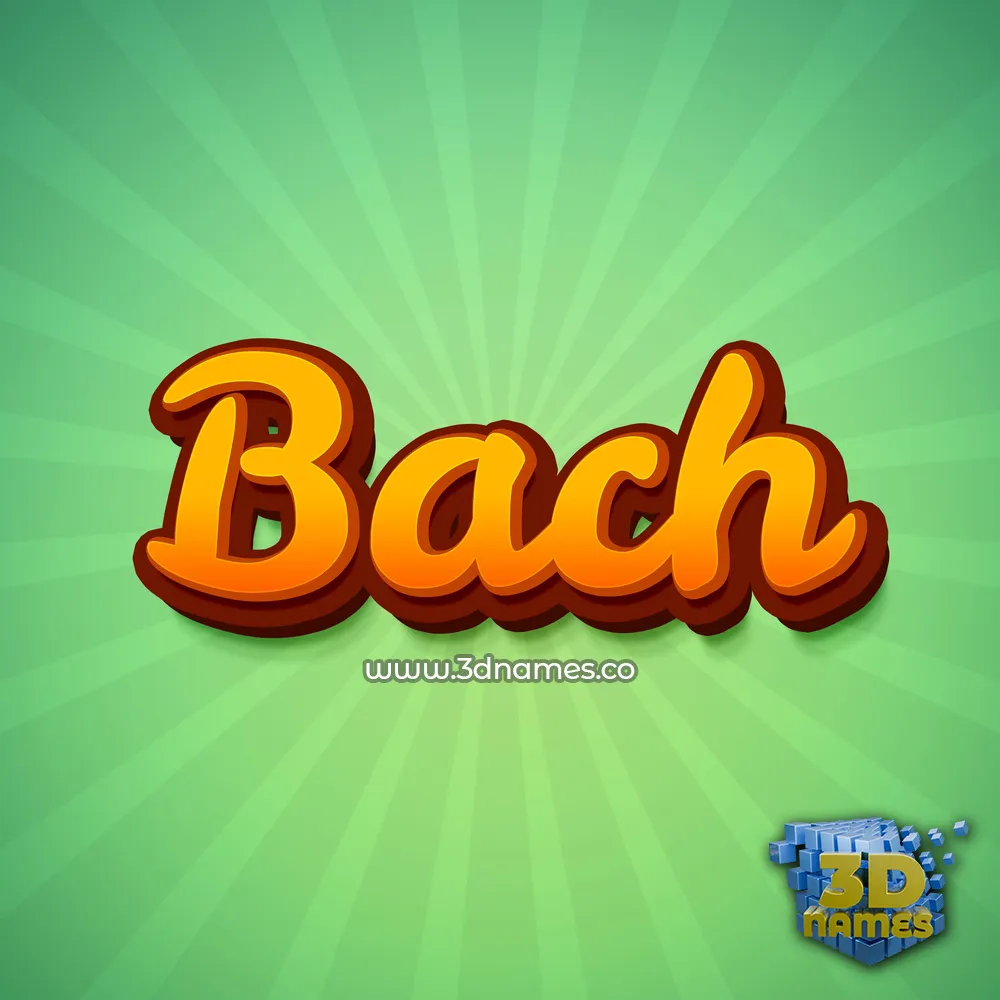 bach in Green Rays style - 3D name wallpaper