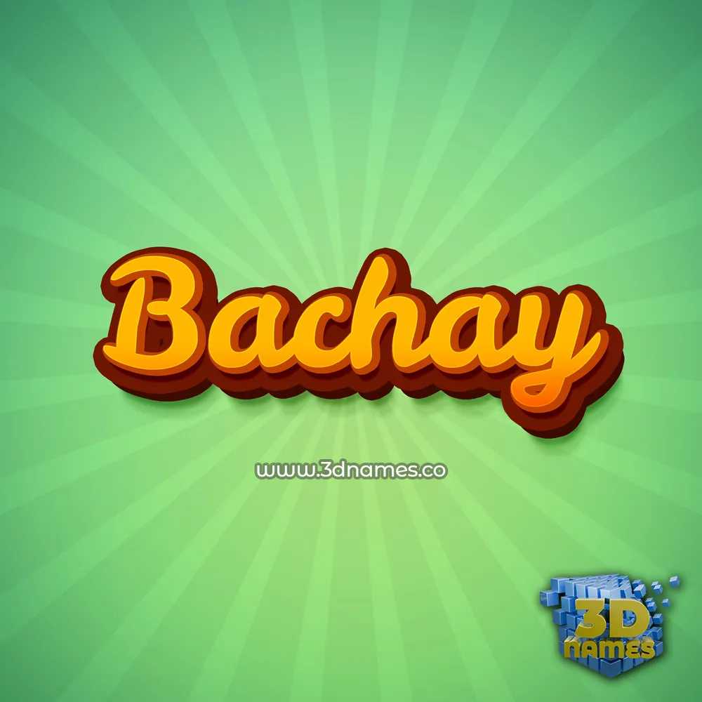 bachay in Green Rays style - 3D name wallpaper