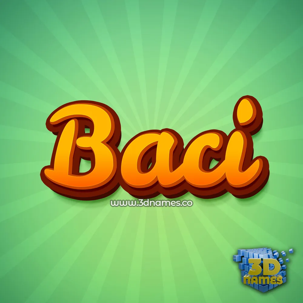 baci in Green Rays style - 3D name wallpaper