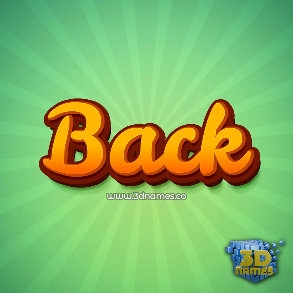 back in Green Rays style - 3D name wallpaper