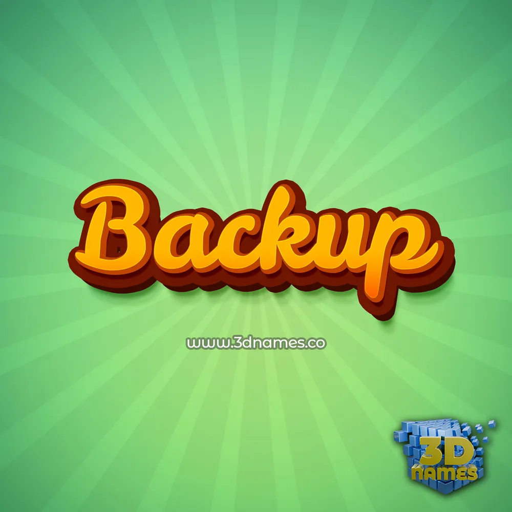 backup in Green Rays style - 3D name wallpaper
