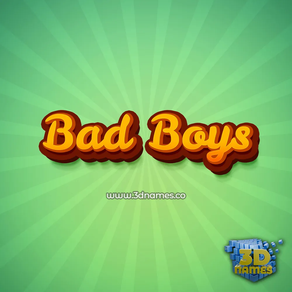 bad boys in Green Rays style - 3D name wallpaper