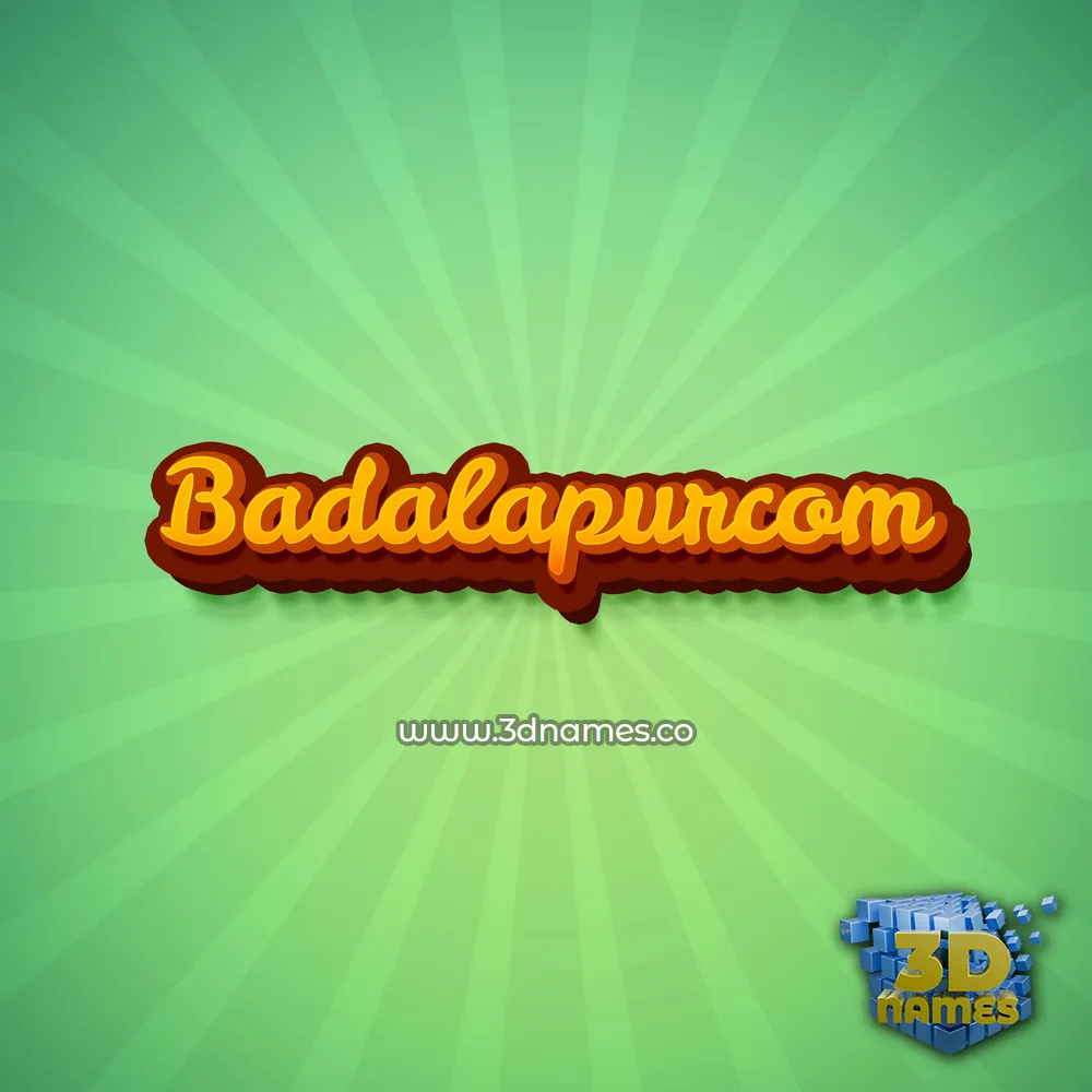 badalapurcom in Green Rays style - 3D name wallpaper