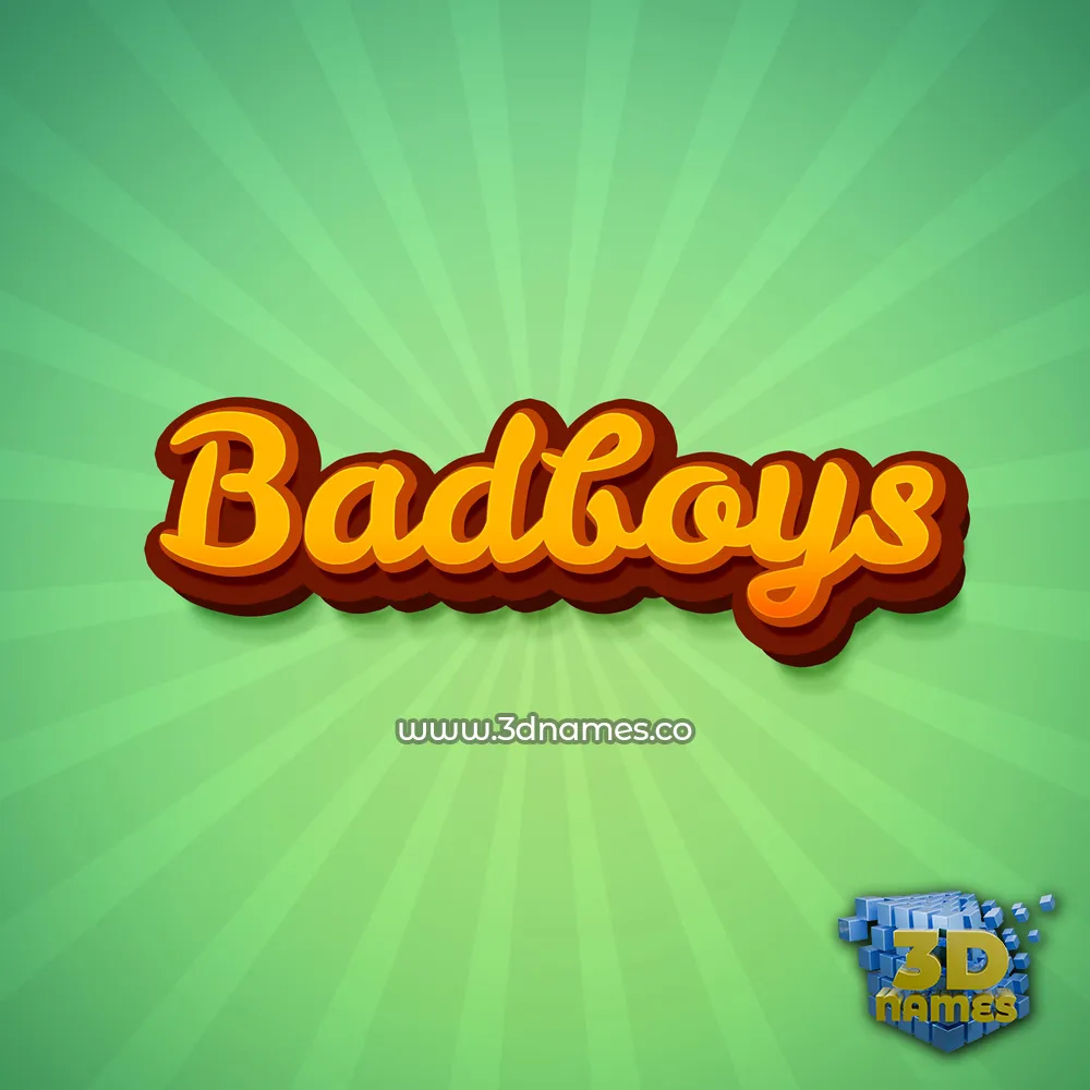 badboys in Green Rays style - 3D name wallpaper