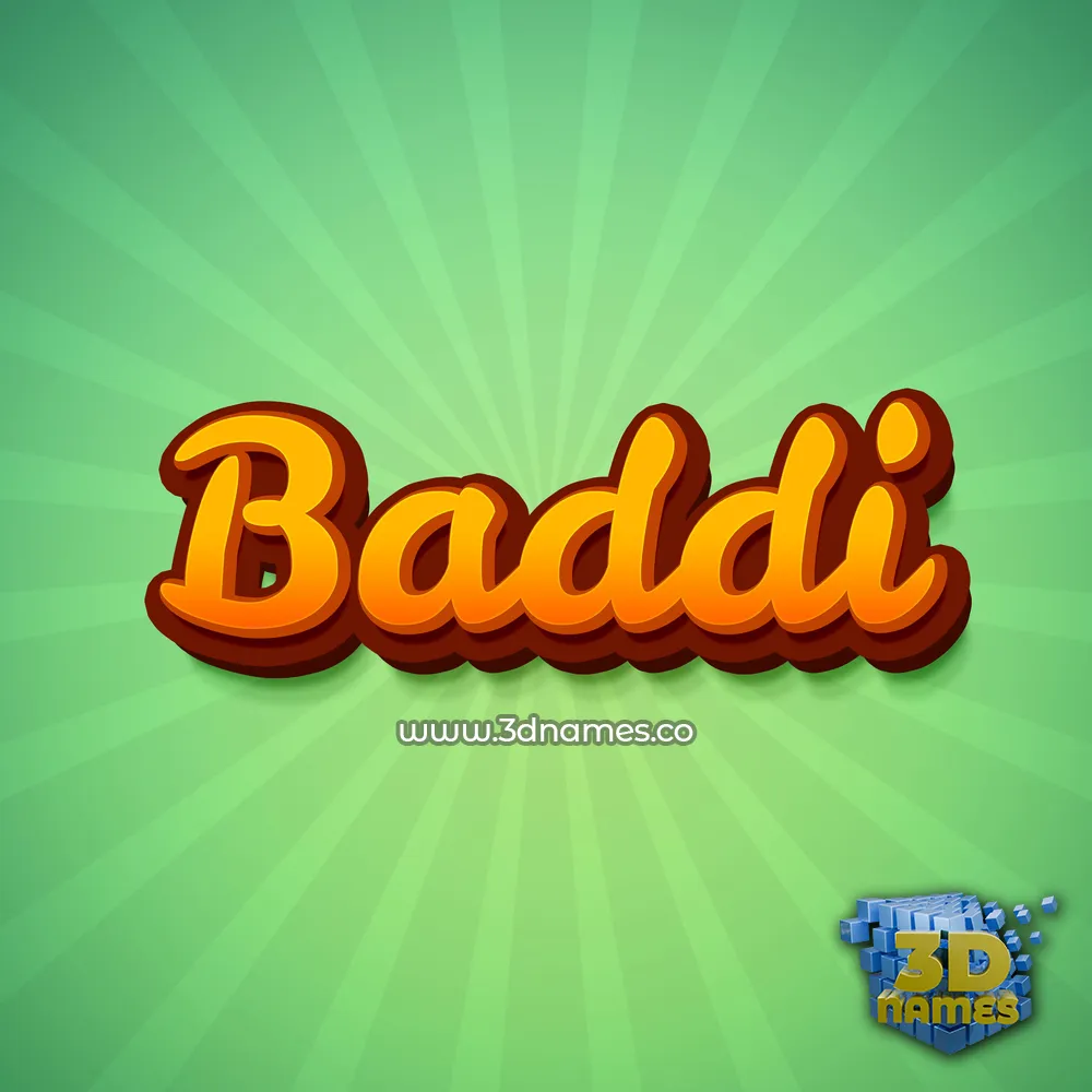 baddi in Green Rays style - 3D name wallpaper