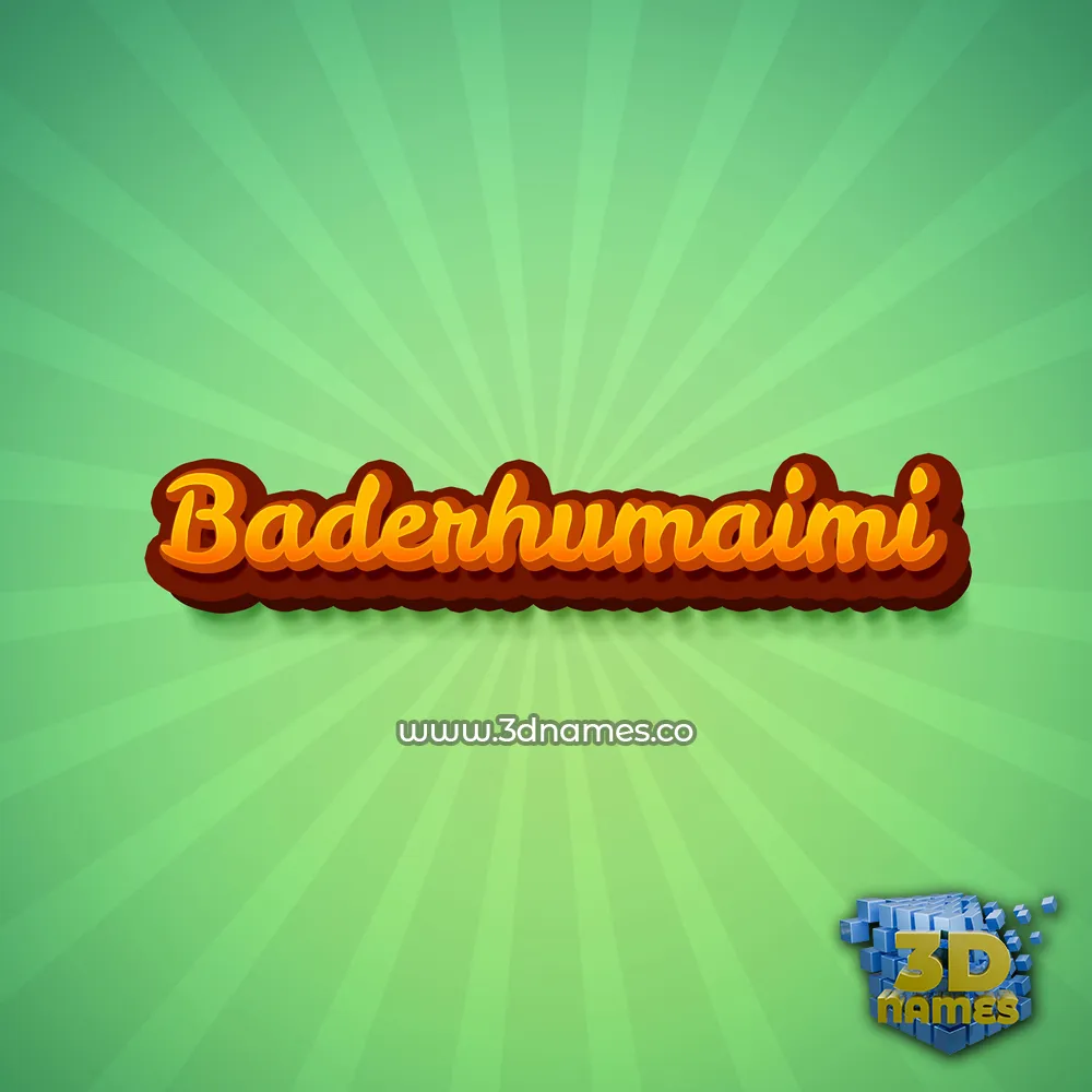 baderhumaimi in Green Rays style - 3D name wallpaper