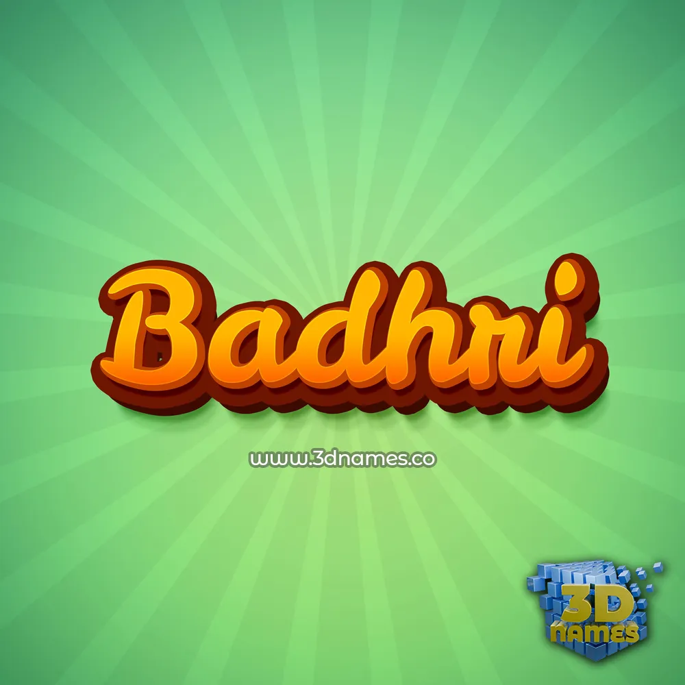 badhri in Green Rays style - 3D name wallpaper