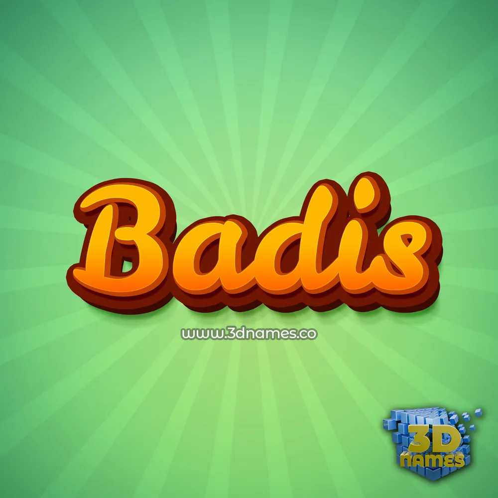 badis in Green Rays style - 3D name wallpaper