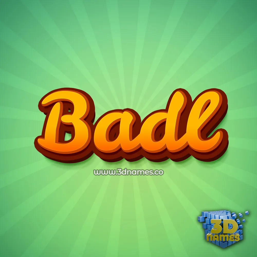 badl in Green Rays style - 3D name wallpaper