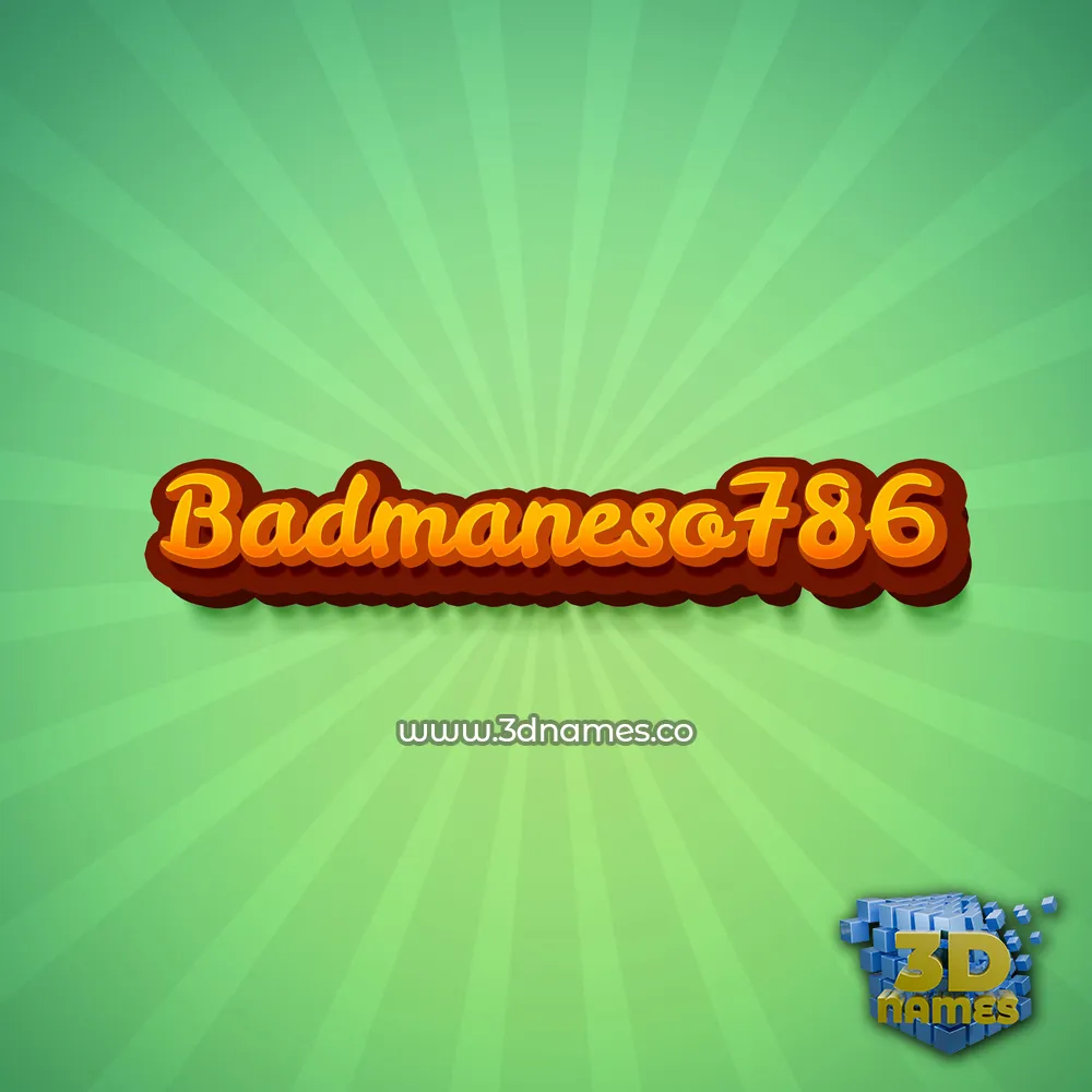 badmaneso786 in Green Rays style - 3D name wallpaper