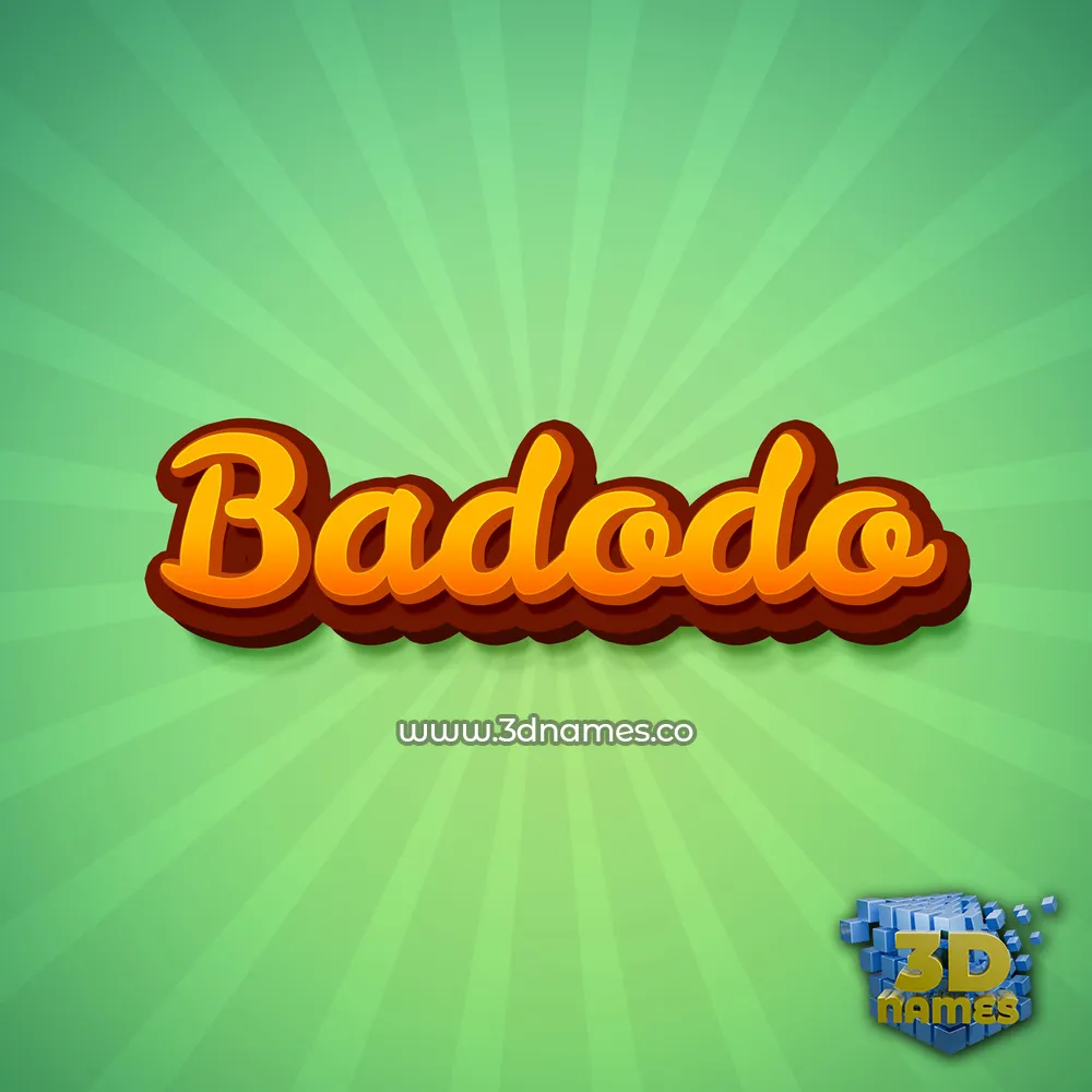 badodo in Green Rays style - 3D name wallpaper