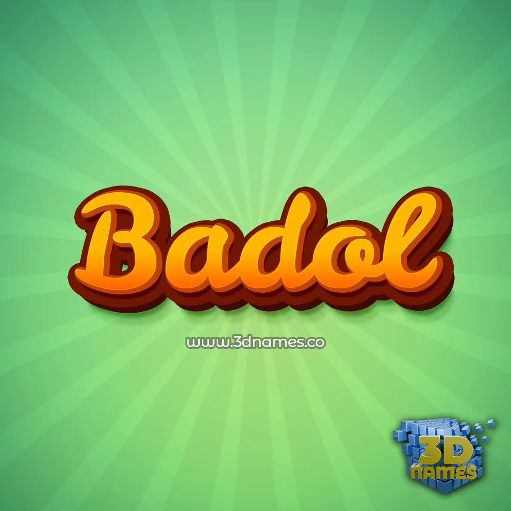badol in Green Rays style - 3D name wallpaper