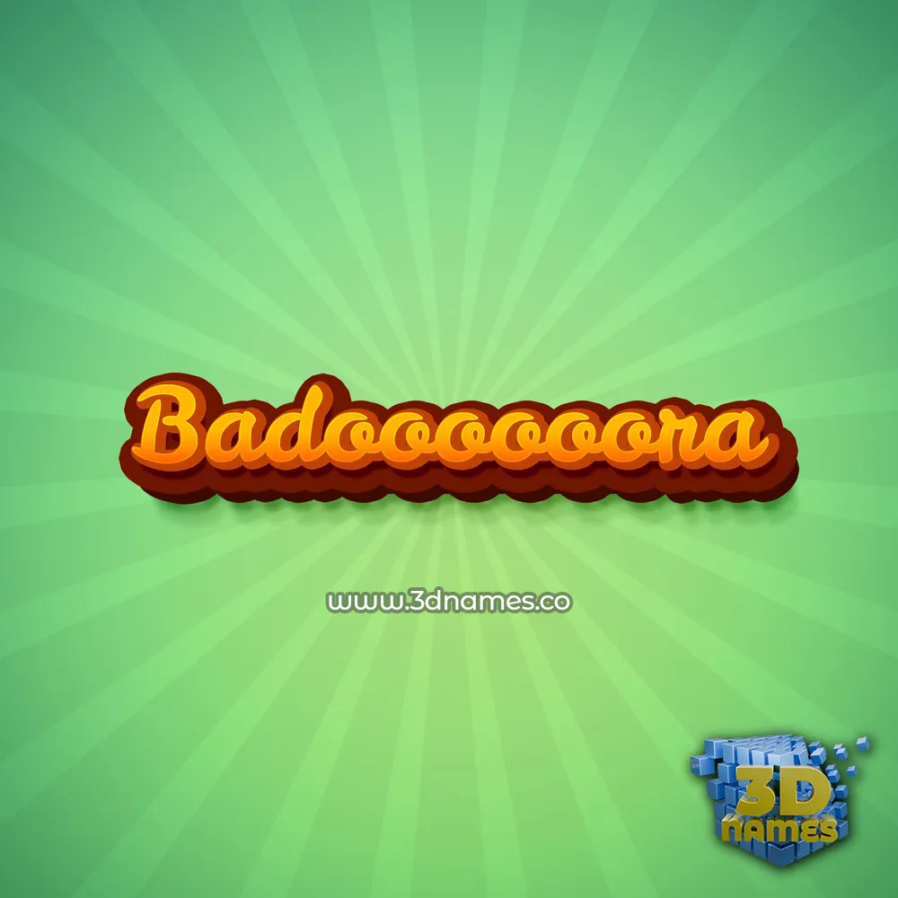 badoooooora in Green Rays style - 3D name wallpaper