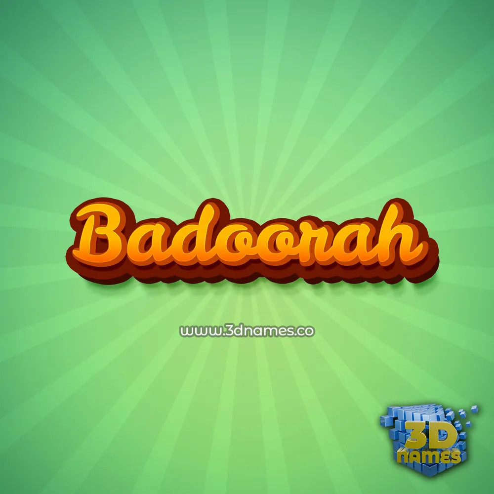 badoorah in Green Rays style - 3D name wallpaper