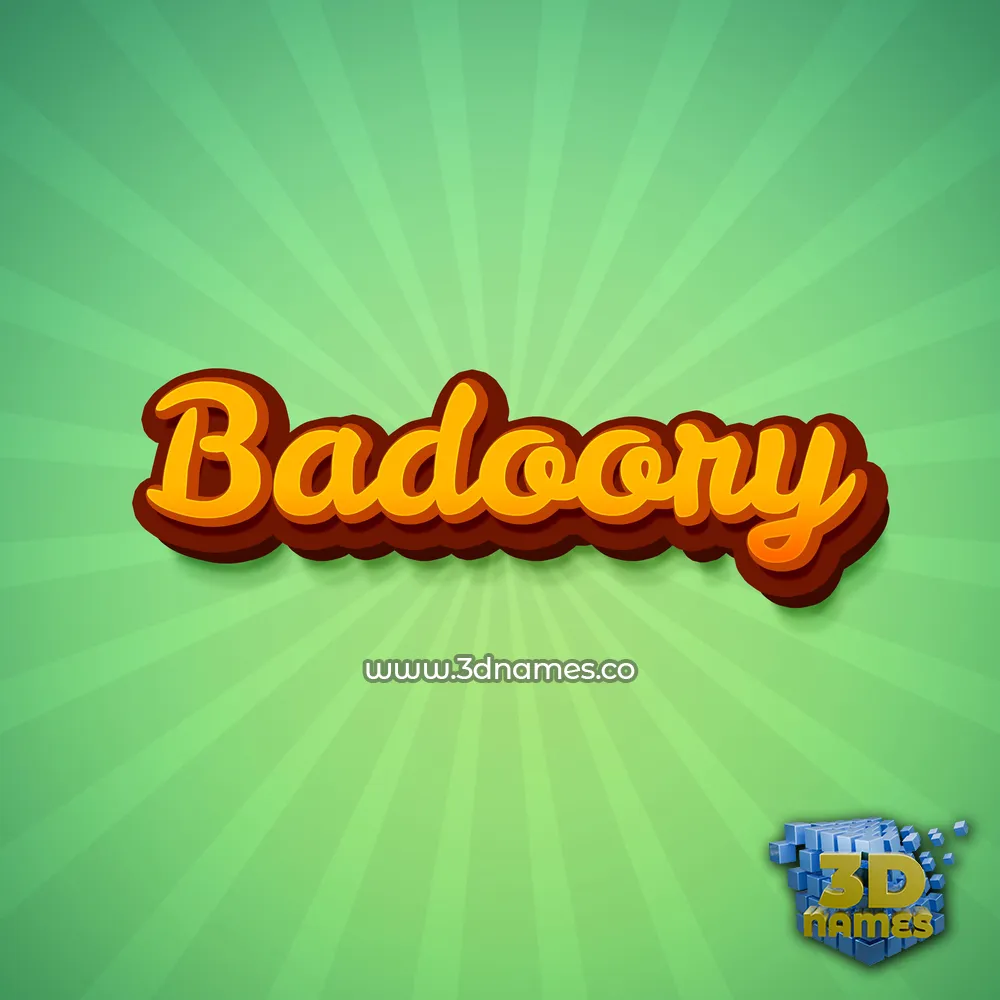 badoory in Green Rays style - 3D name wallpaper
