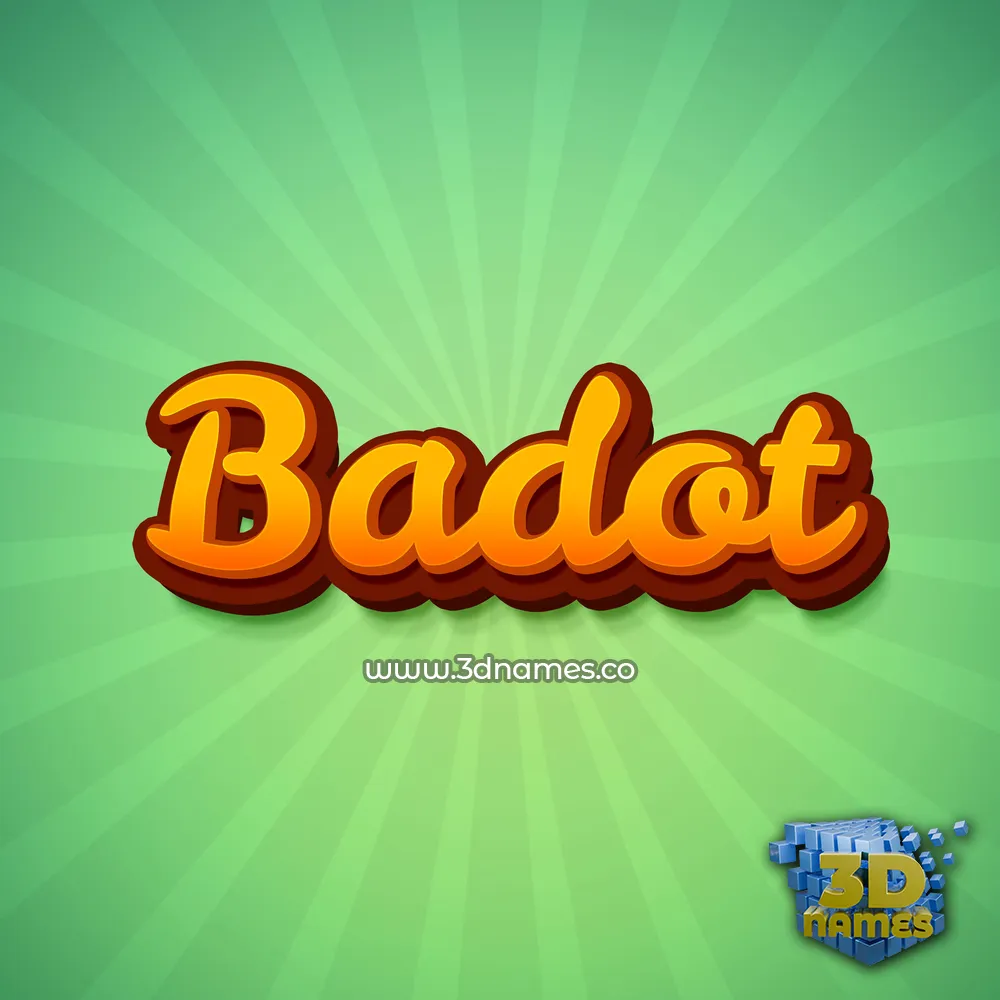 badot in Green Rays style - 3D name wallpaper