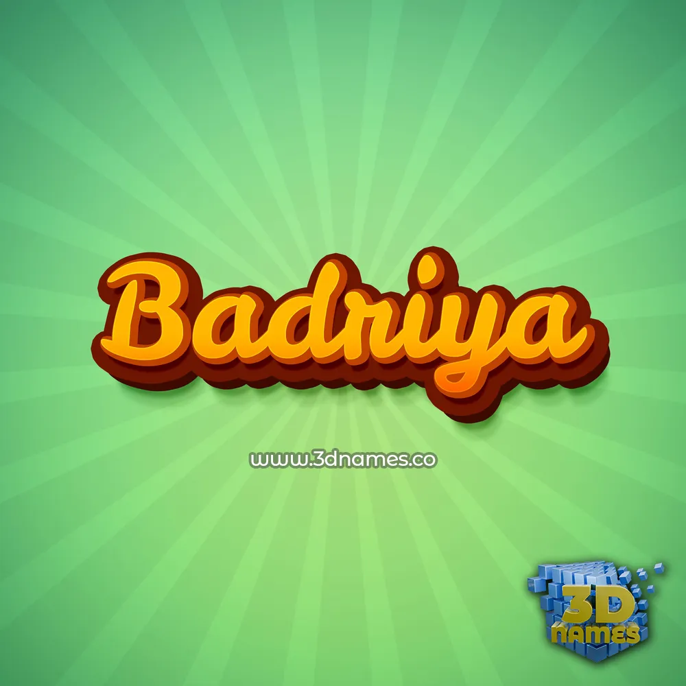 badriya in Green Rays style - 3D name wallpaper