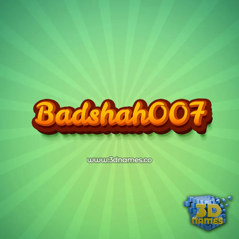 badshah007 in Green Rays style - 3D name wallpaper