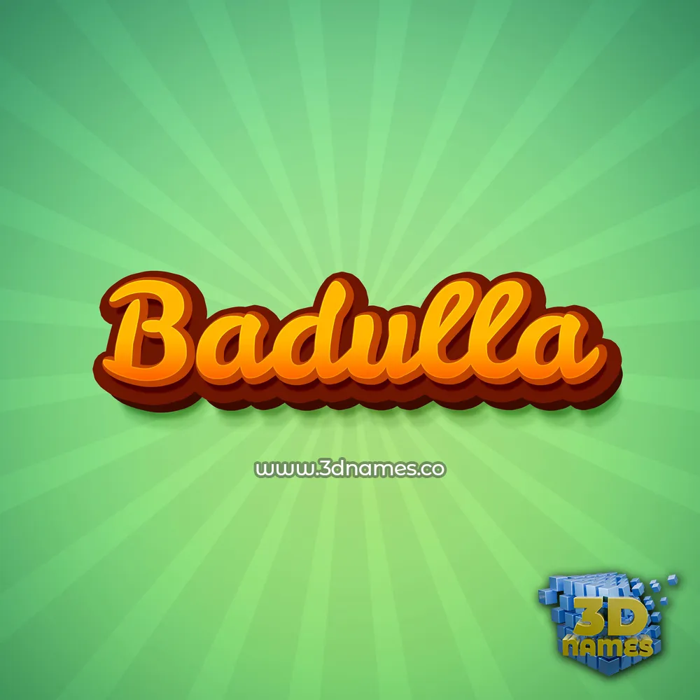 badulla in Green Rays style - 3D name wallpaper