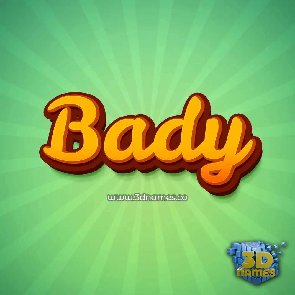 bady in Green Rays style - 3D name wallpaper