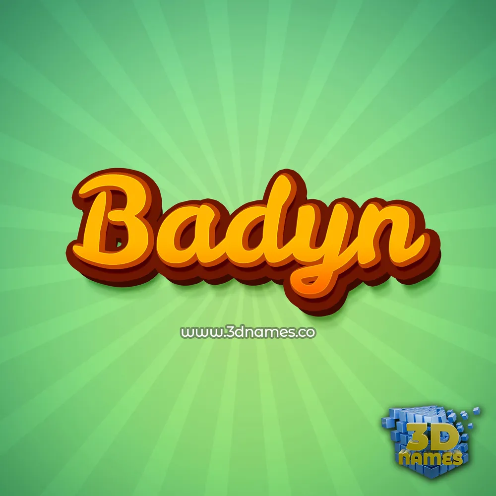 badyn in Green Rays style - 3D name wallpaper