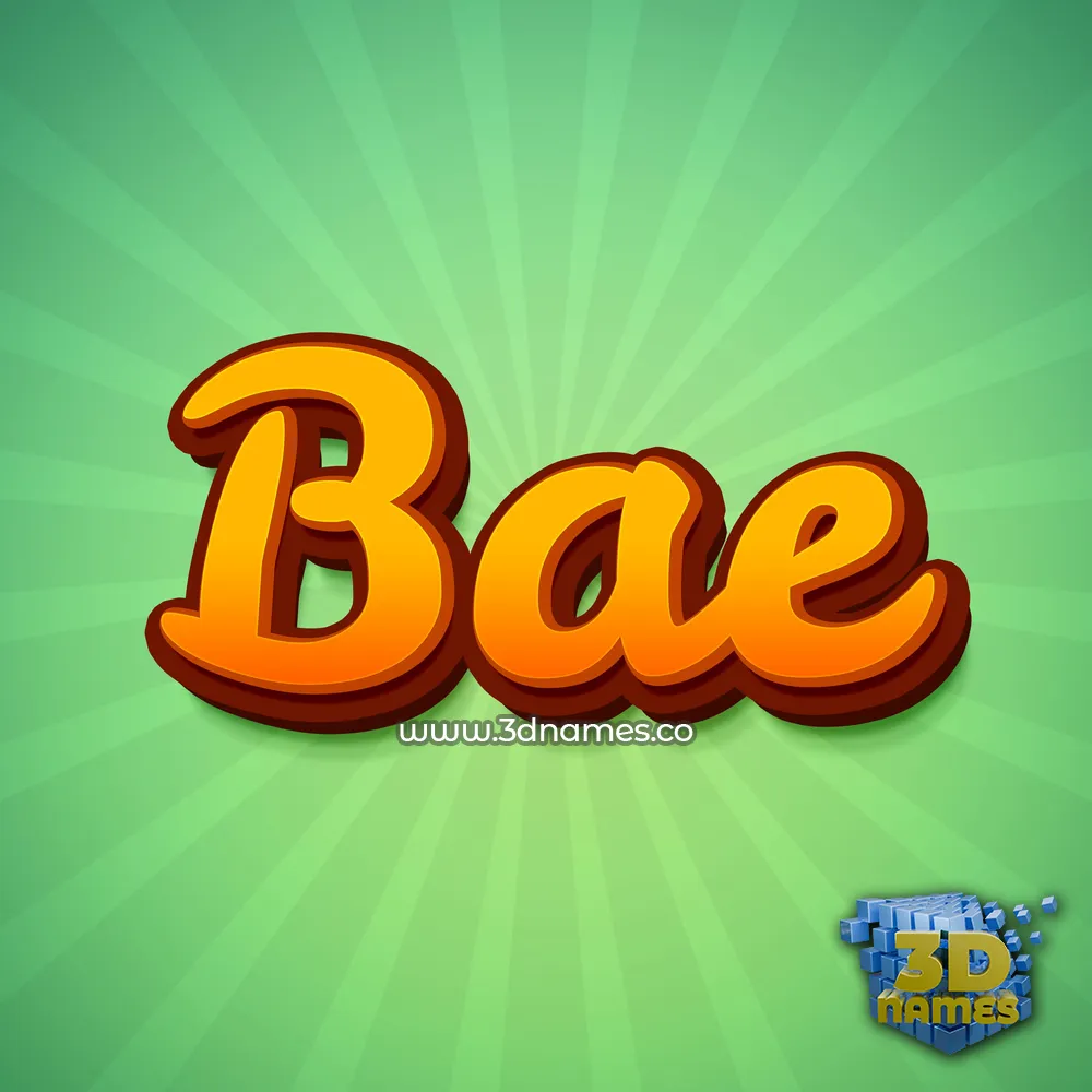 bae in Green Rays style - 3D name wallpaper