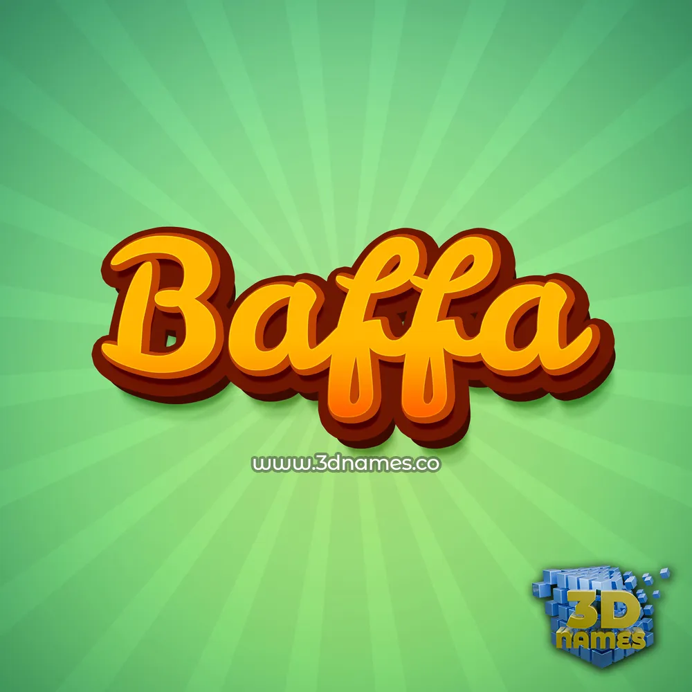 baffa in Green Rays style - 3D name wallpaper