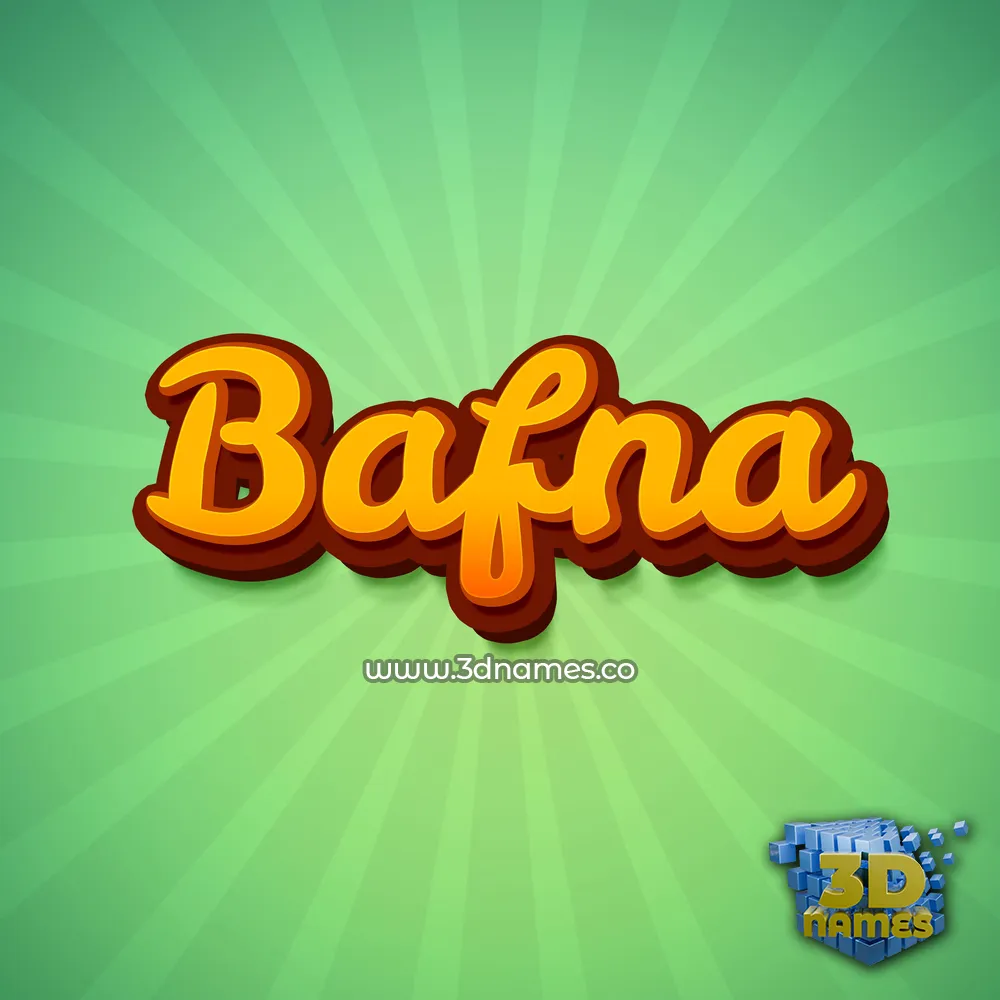 bafna in Green Rays style - 3D name wallpaper