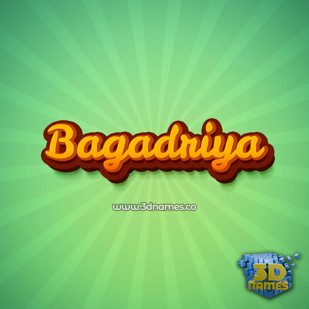 bagadriya in Green Rays style - 3D name wallpaper