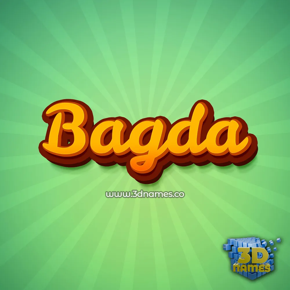 bagda in Green Rays style - 3D name wallpaper