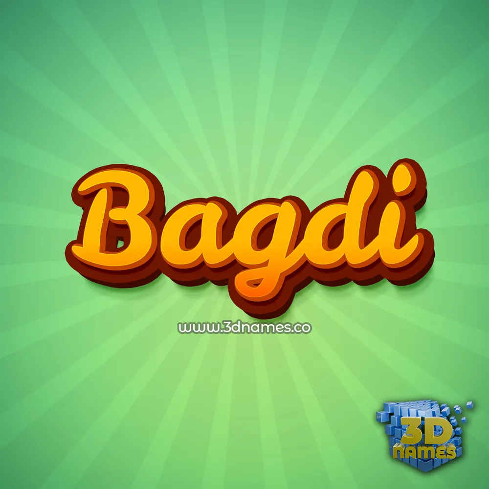 bagdi in Green Rays style - 3D name wallpaper
