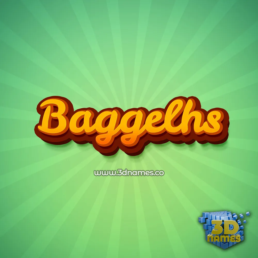 baggelhs in Green Rays style - 3D name wallpaper
