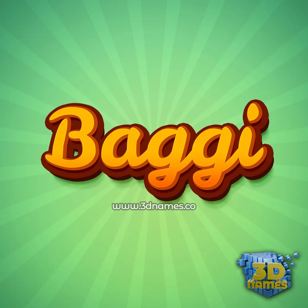 baggi in Green Rays style - 3D name wallpaper