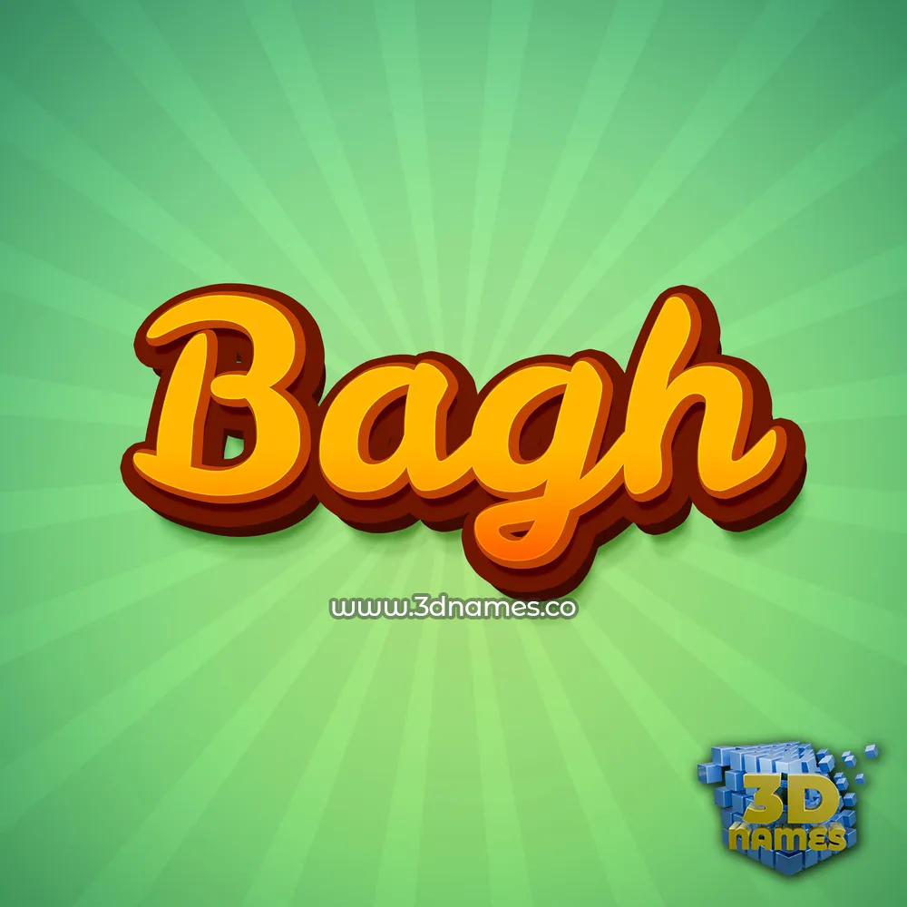 bagh in Green Rays style - 3D name wallpaper