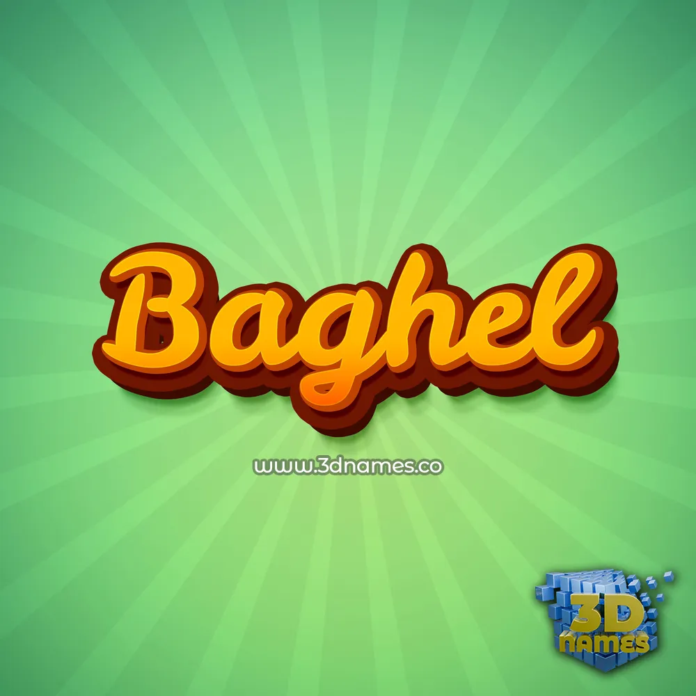 baghel in Green Rays style - 3D name wallpaper