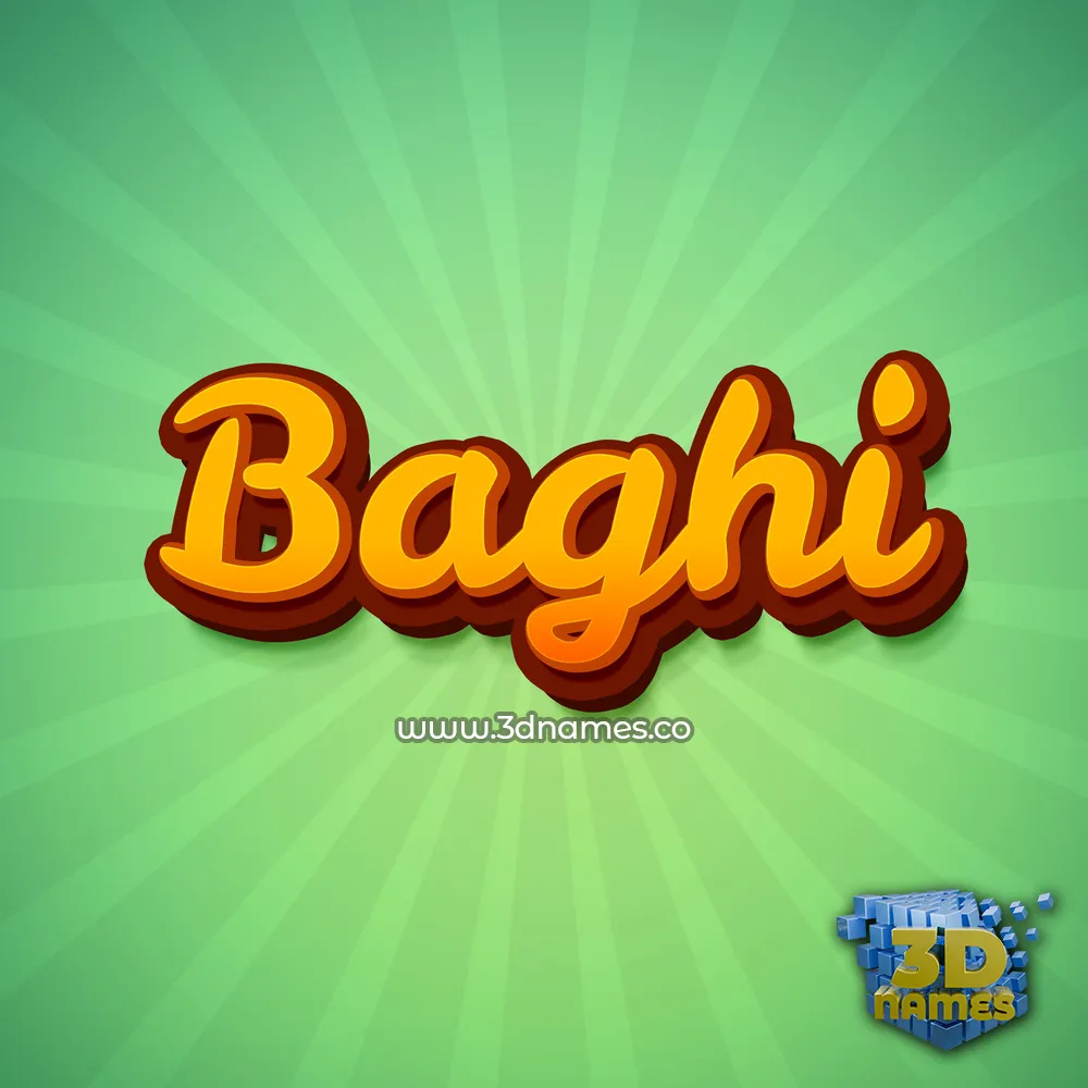 baghi in Green Rays style - 3D name wallpaper