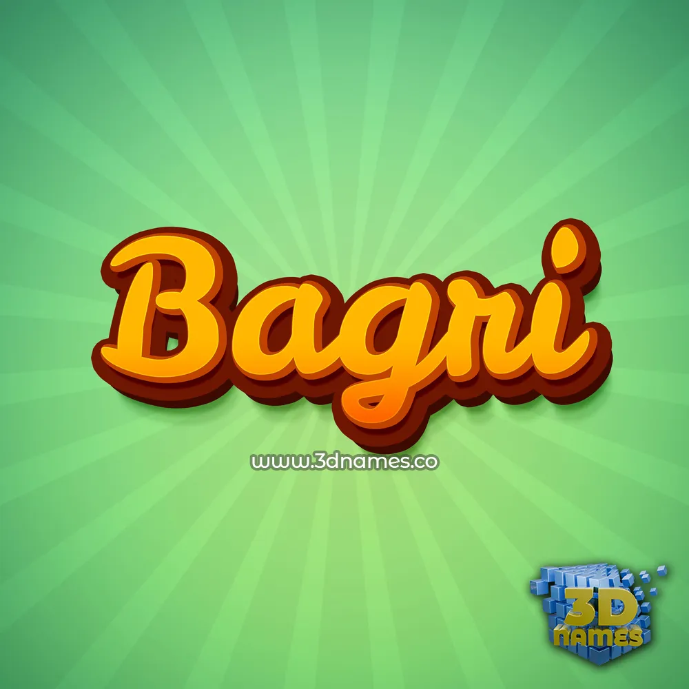 bagri in Green Rays style - 3D name wallpaper