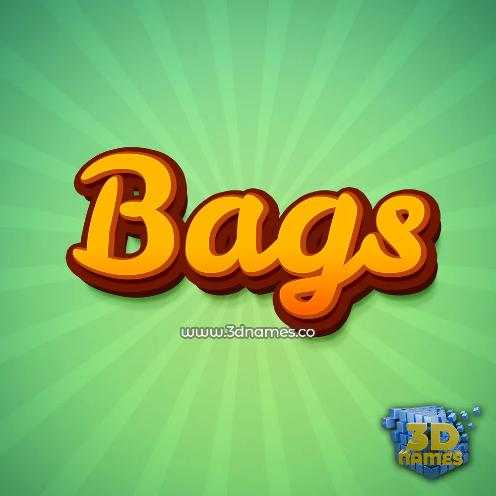 bags in Green Rays style - 3D name wallpaper