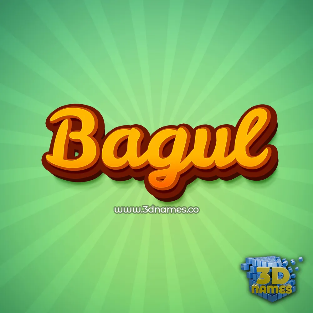 bagul in Green Rays style - 3D name wallpaper
