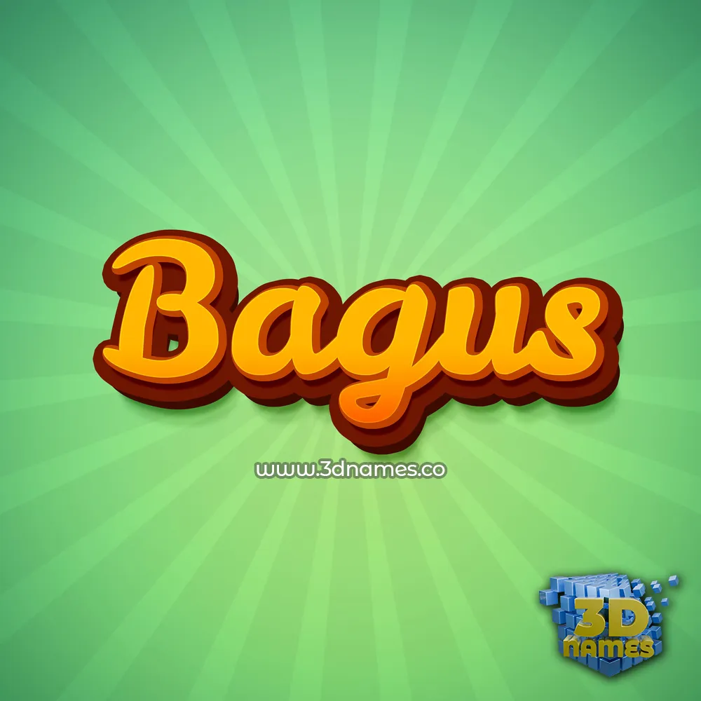 bagus in Green Rays style - 3D name wallpaper