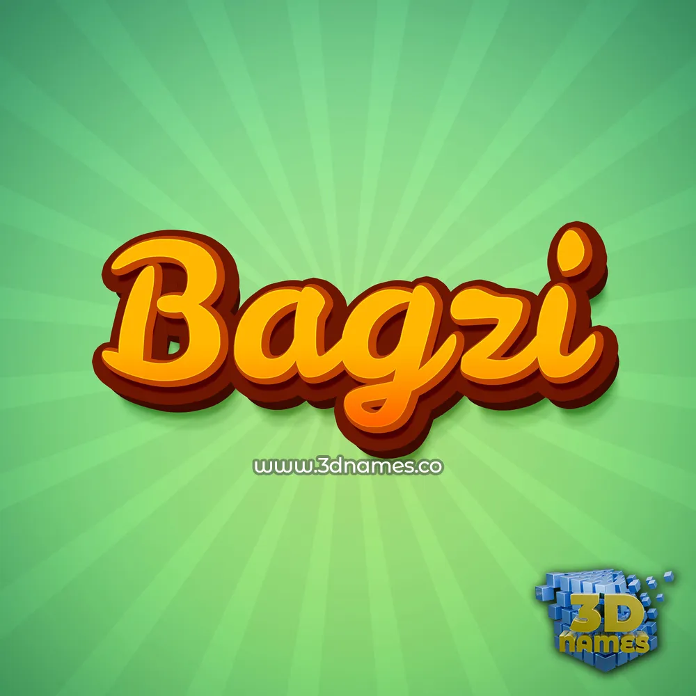 bagzi in Green Rays style - 3D name wallpaper