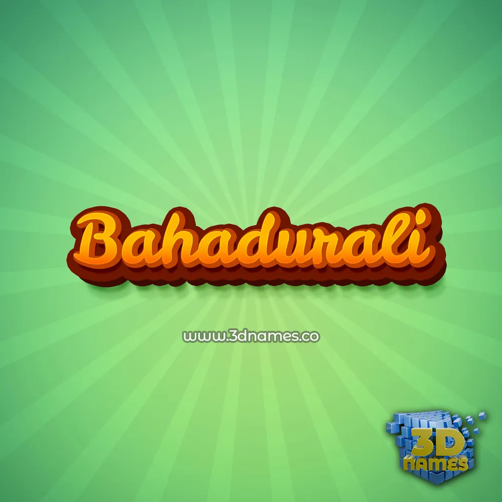 bahadurali in Green Rays style - 3D name wallpaper