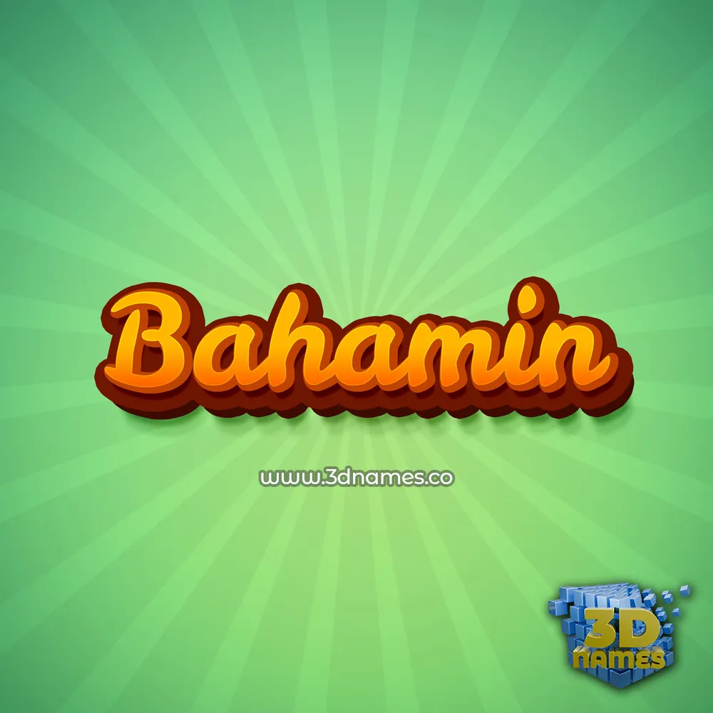 bahamin in Green Rays style - 3D name wallpaper