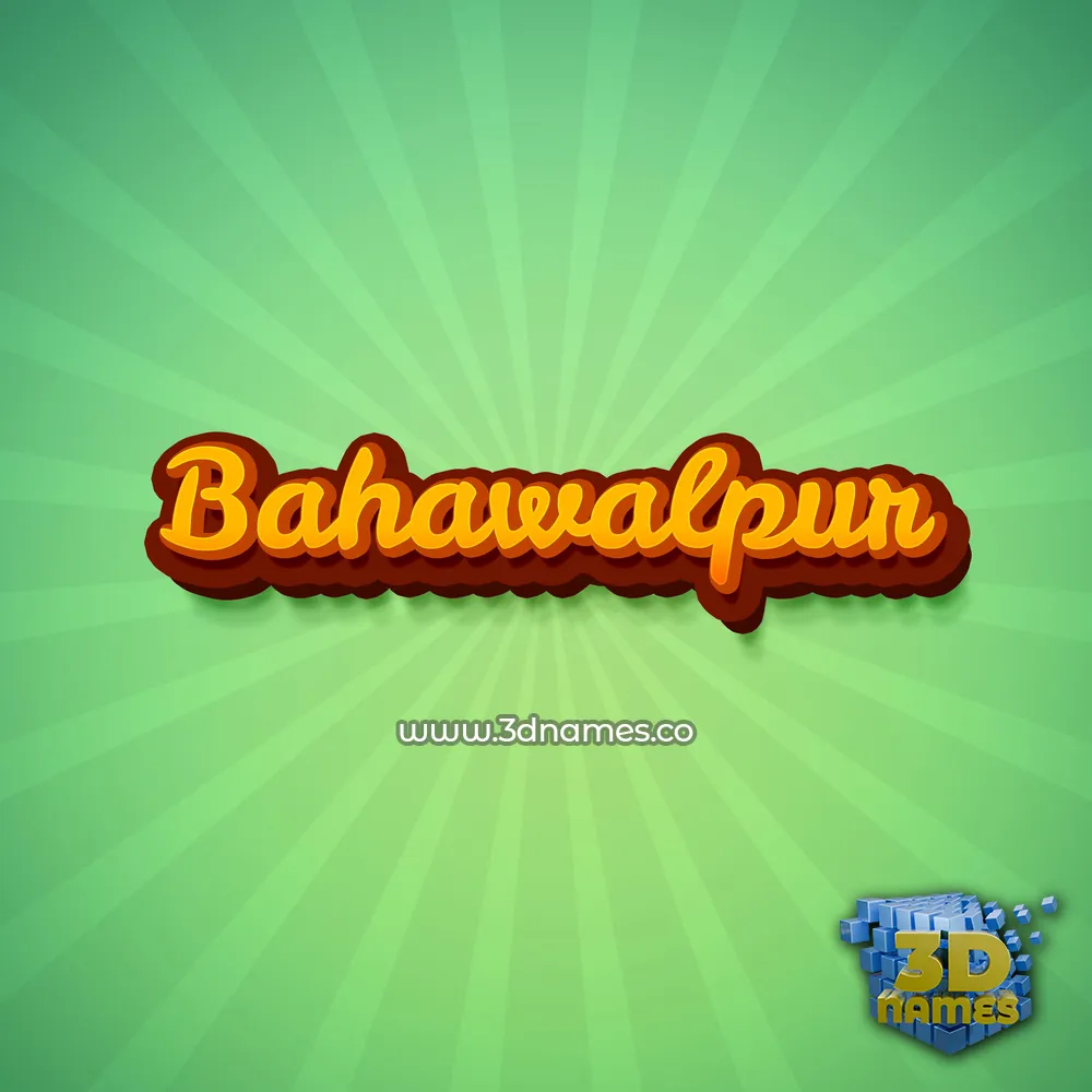 bahawalpur in Green Rays style - 3D name wallpaper