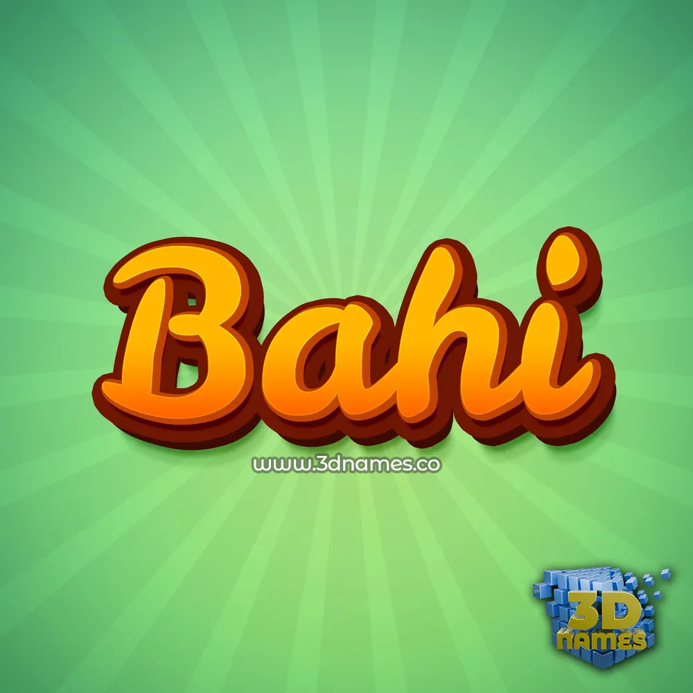 bahi in Green Rays style - 3D name wallpaper
