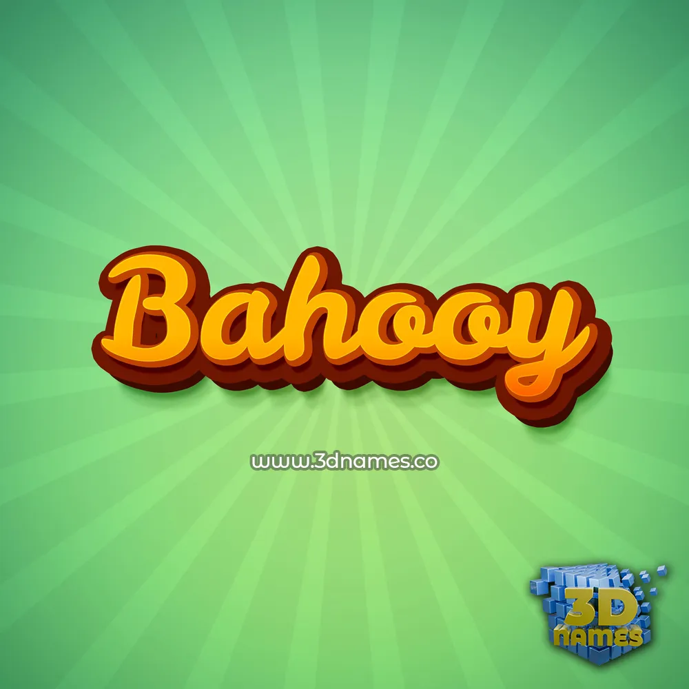 bahooy in Green Rays style - 3D name wallpaper