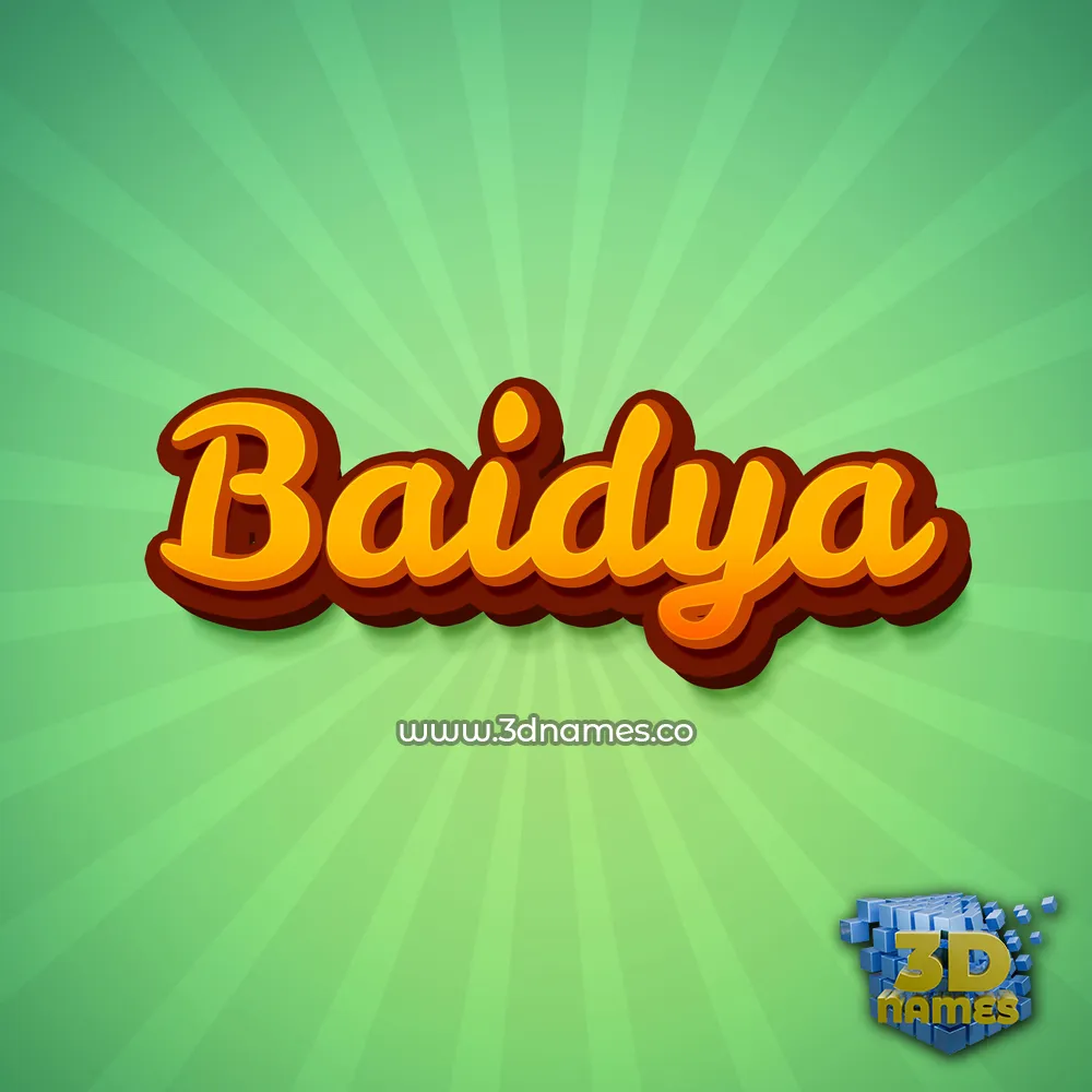 baidya in Green Rays style - 3D name wallpaper